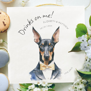 Elegante Dobermann Ober Waterverf Aanpasbaar Servet