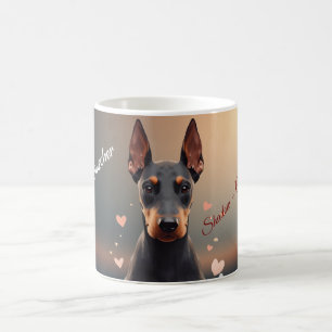 Elegante Dobermann-silhouet mok – Persona