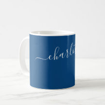 Elegante donker cerulean kleur naam gepersonalisee