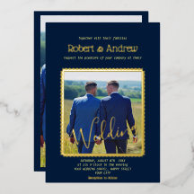 Elegante donkerblauw en GOUD - homohuwelijk