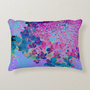 Elegante donkerblauwe en magenta Limelight Hydrang Accent Kussen