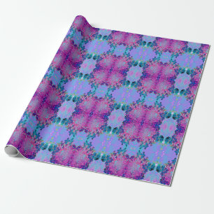 Elegante donkerblauwe en magenta Limelight Hydrang Cadeaupapier