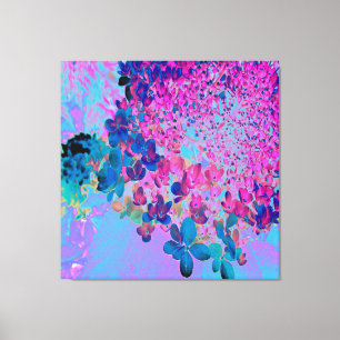Elegante donkerblauwe en magenta Limelight Hydrang Canvas Afdruk