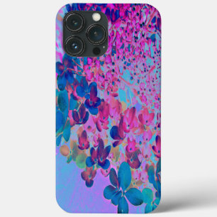 Elegante donkerblauwe en magenta Limelight Hydrang iPhone 13 Pro Max Hoesje