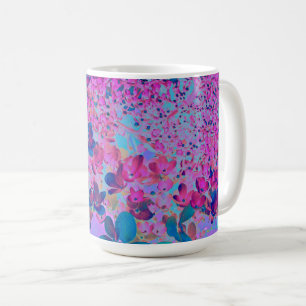 Elegante donkerblauwe en magenta Limelight Hydrang Koffiemok