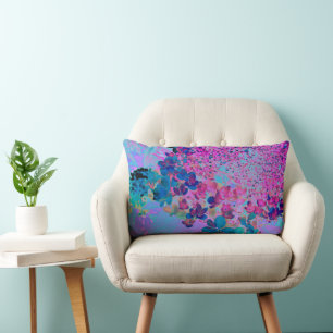 Elegante donkerblauwe en magenta Limelight Hydrang Kussen