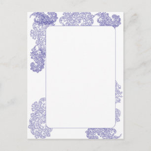 Elegante donkerblauwe rand sjabloon briefkaart