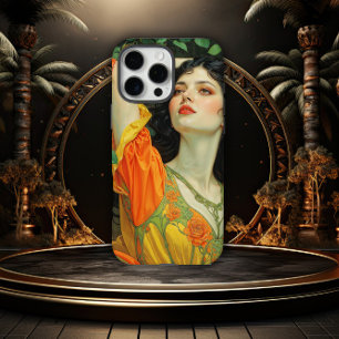 Elegante Donkere Art Nouveau Vrouw iPhone 16 Pro Max Hoesje
