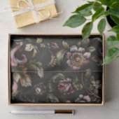 Elegante donkere barokke schilderij bloemen Decoup Tissuepapier (Geschenk)