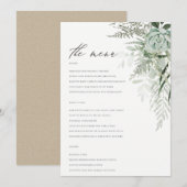 Elegante donkere bladrijke varen succulent Trouw M Menu (Voorkant / Achterkant)