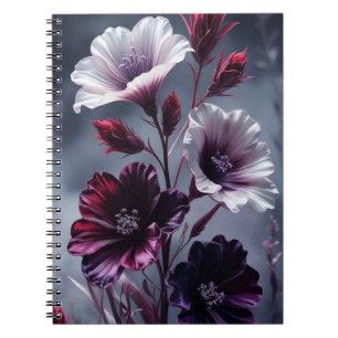 Elegante donkere bloem notebook notitieboek