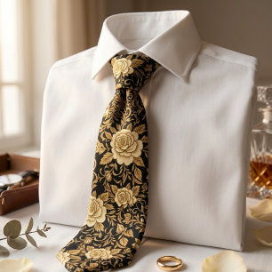 Elegante donkere bloemen stropdas