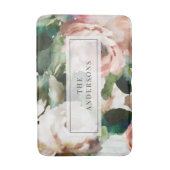 Elegante donkere bloemenpioen modern gepersonalise badmat (Voorkant Verticaal)
