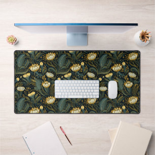 Elegante donkere bloemrijke Art Nouveau-patroon Bureaumat