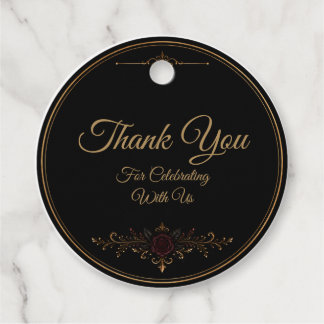 Elegante donkere gotische trouwcadeautag bedankjes labels