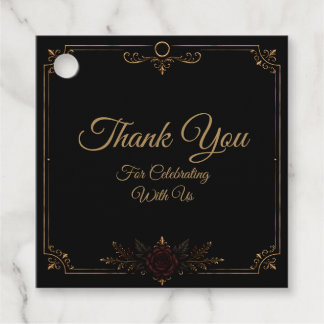 Elegante donkere gotische trouwcadeautag bedankjes labels