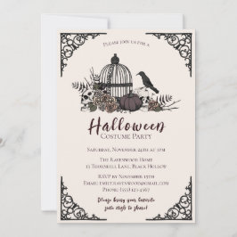 Elegante donkere Halloween volwassen kostuumfeest Kaart
