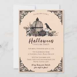 Elegante donkere Halloween volwassen kostuumfeest Kaart