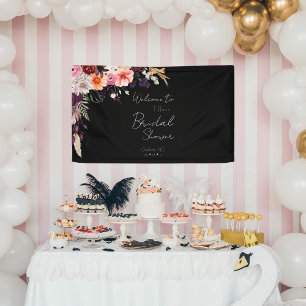 Elegante donkere mysterieuze welkomst bruiloft fee spandoek
