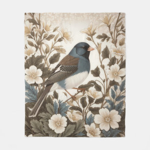 Elegante donkere-ogen junco-crème bloem fleece deken