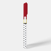Elegante donkere vurige rode en witte zwarte polka Case-Mate iPhone case (Achterkant / Rechts)