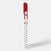 Elegante donkere vurige rode en witte zwarte polka Case-Mate iPhone case (Achterkant / Links)