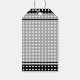 Elegante donkergrijze rand script monogram cadeaulabel