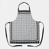 Elegante donkergrijze rand script monogram schort (Voorkant)