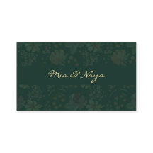 Elegante donkergroene bloem Luxe gouden script