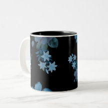 Elegante donkergroene bloempatroon koffiemok