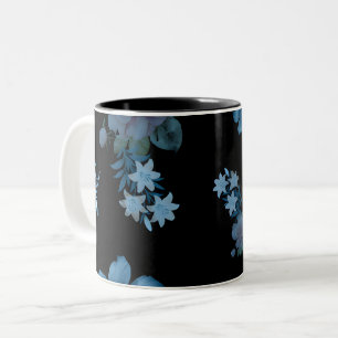 Elegante donkergroene bloempatroon koffiemok tweekleurige koffiemok