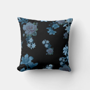 Elegante donkergroene bloempatroon worp kussen