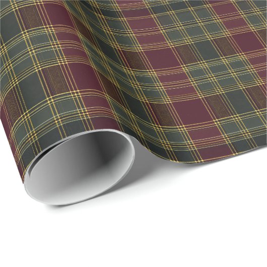 Elegante donkergroene tartan – Classic Yellow Plai Cadeaupapier (Rol Hoek)