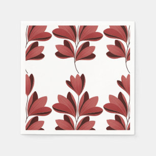 Elegante donkerrode gestileerde bloemtak servet
