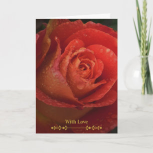 Elegante donkerrode roos botanische gevouwen kaart