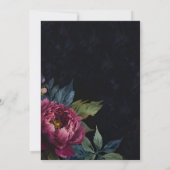 Elegante donkerroze bloemenbruiloft uitnodigingen (Achterkant)