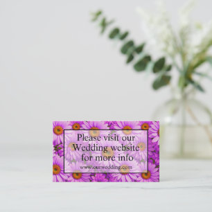 Elegante donkerroze magenta bloemendaisies informatiekaartje