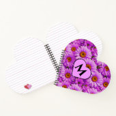 Elegante donkerroze magenta bloemenmadeliefjes notitieboek (Binnen)