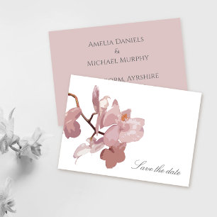 Elegante Donkerroze Orchidee Save the date