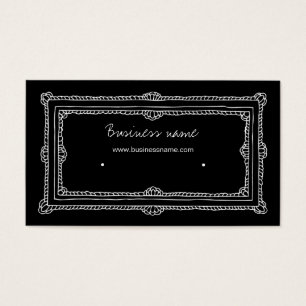 Elegante Doodle Lijst Zwarte Oorbel Houder Visitekaartje