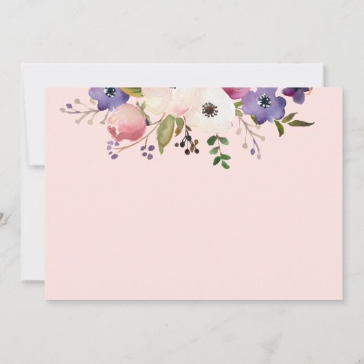 Elegante Doop Blozend Roze en Crème Meisje Kaart (Achterkant)