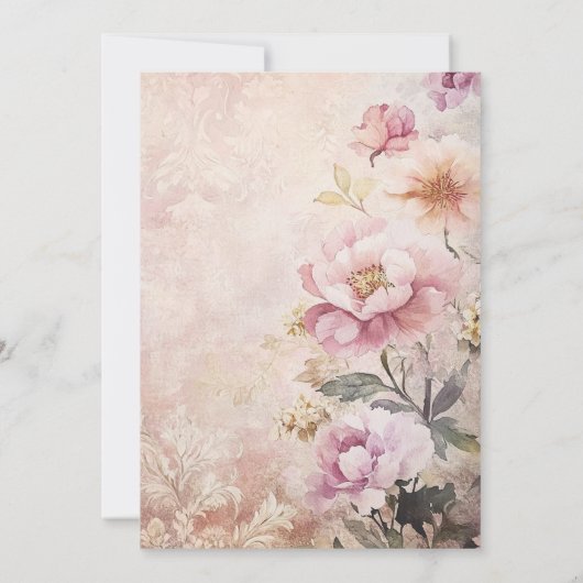 Elegante doop doop roze bloem kaart (Achterkant)