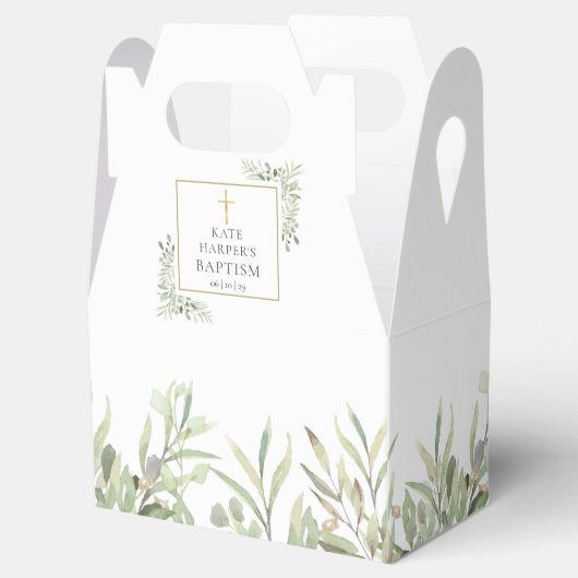 Elegante doop groen blad geschenkdoos bedankdoosjes (Geopend)