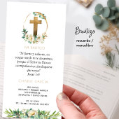 Elegante doop, groen bladwijzer geschenktje T Bedankkaart