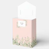 Elegante doop groen gebladerte blush roze bedankdoosjes (Geopend)