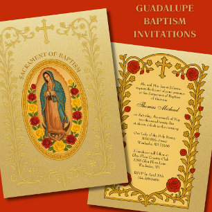 Elegante doop Guadalupe Rozen Kaart