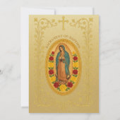Elegante doop Guadalupe Rozen Kaart (Achterkant)