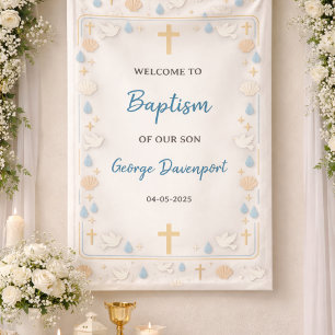 Elegante Doop   Religieus Kinderdoopfeest Spandoek