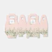 Elegante doopgroen blad lichtroze bedankdoosjes (Uitgevouwen)