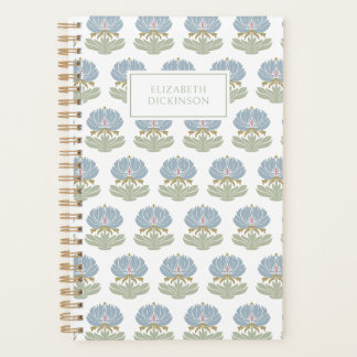 Elegante door Arts & Crafts geïnspireerde blauwe g Planner